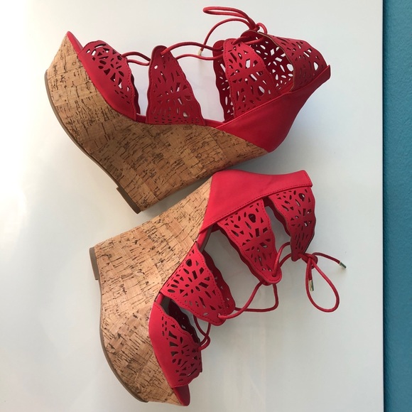 Lace-up wedges Sz 8.5 - Picture 5 of 8